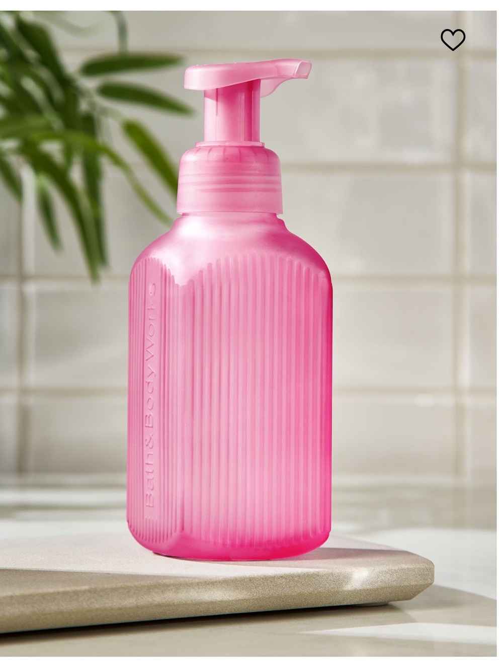 NEW BBW MAUVE RIBBED GLASS HAND SOAP DISPENSER